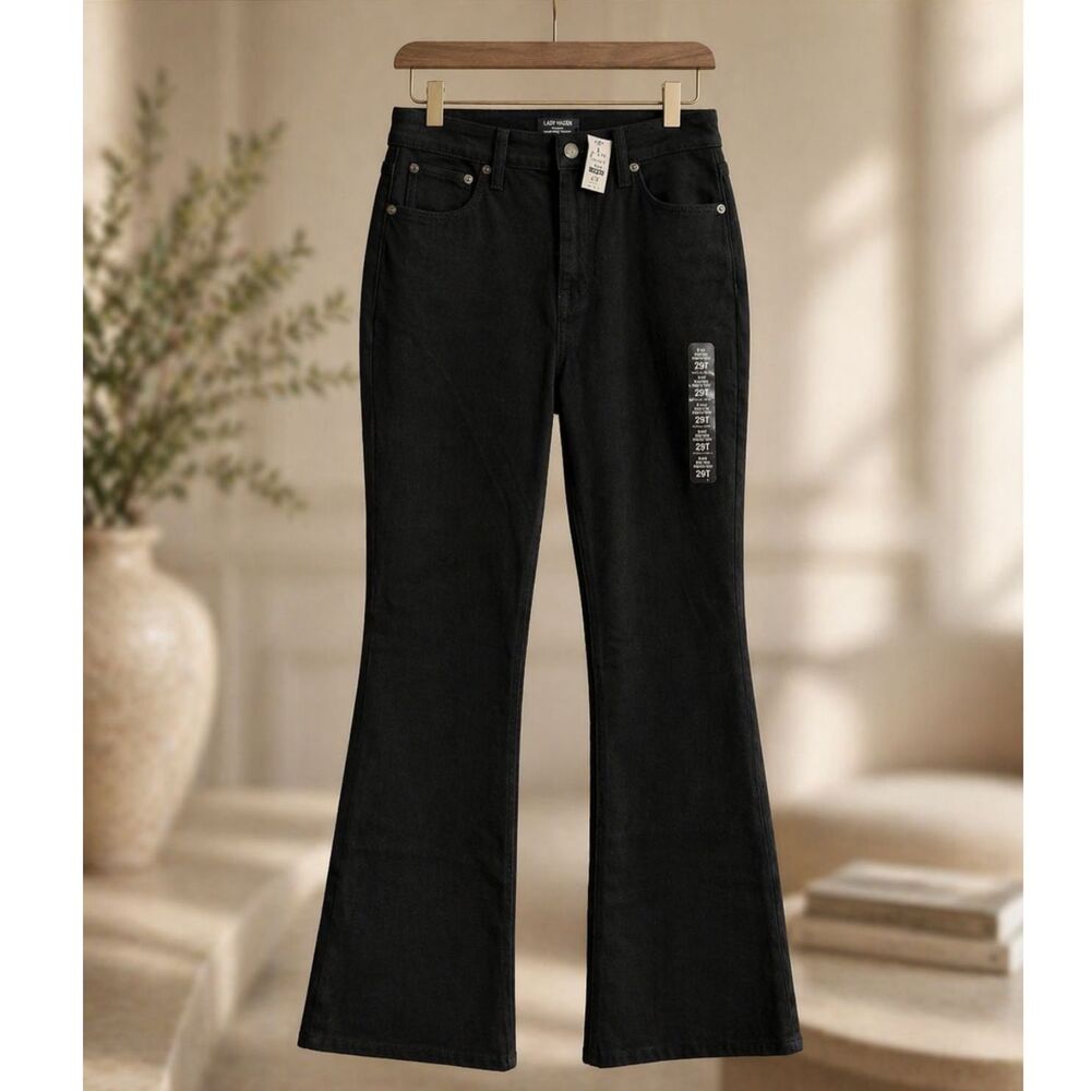 J.Crew Curvy Wide Leg Crop Jeans 29T NWT Black High Rise All-Day Stretch Classic